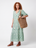 Abito Midi con Scollo a V e Frange