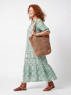 Abito Midi con Scollo a V e Frange